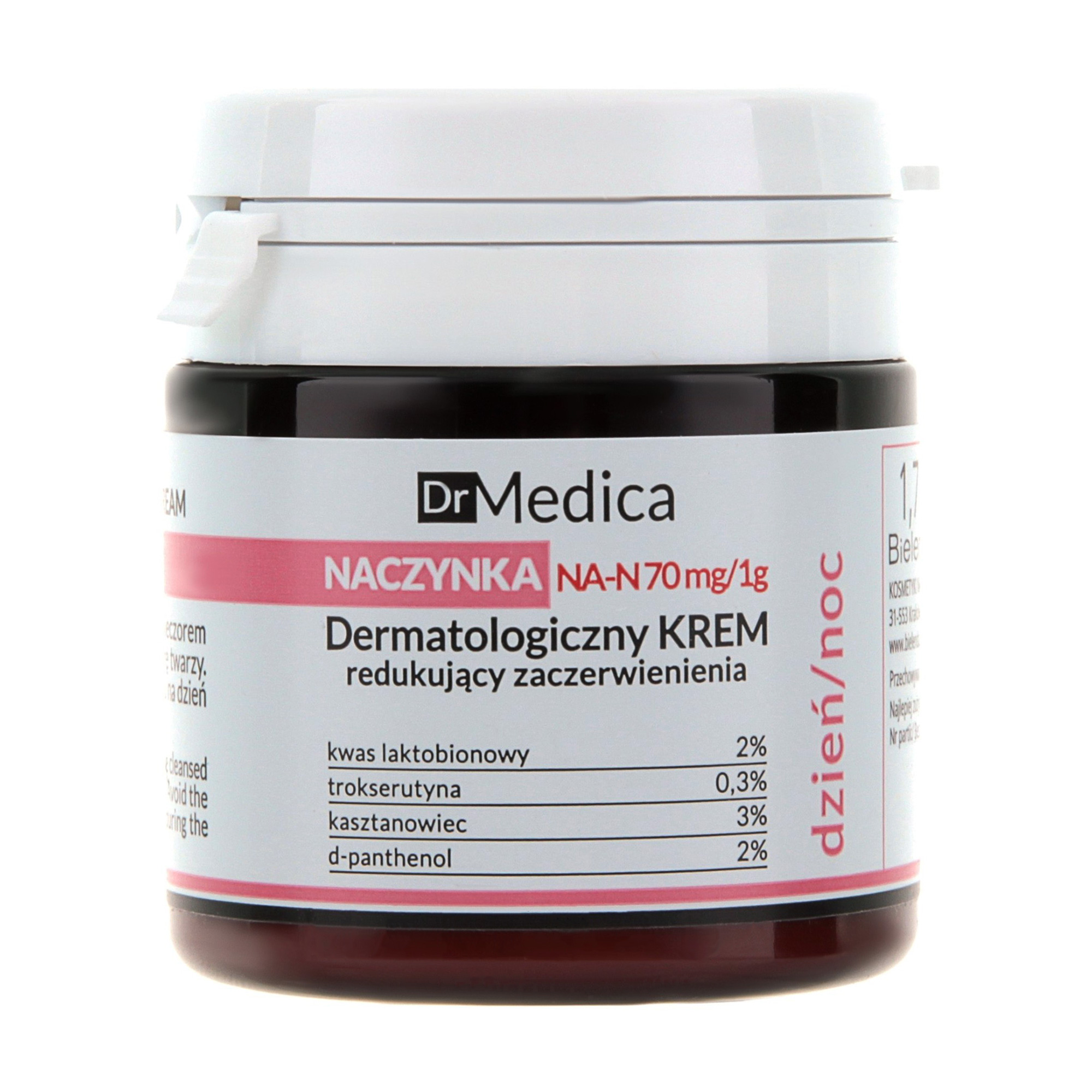 Дерматологічний крем для обличчя Bielenda Dr Medica Capillaries зменшуючий почервоніння, гіпоалергенний, 50 мл